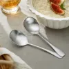 Silver smooth long-handled spoon, coffee and tea mixing spoon, practical kitchen tableware details Picture